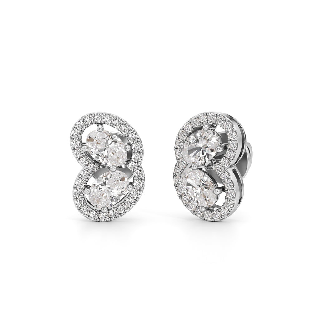 1.25Ct Round Shape Fancy Studs Earrings