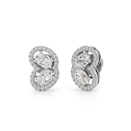 1.25Ct Round Shape Fancy Studs Earrings