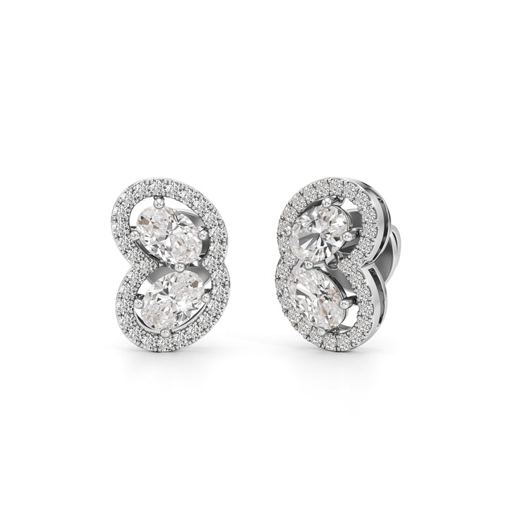 1.25Ct Round Shape Fancy Studs Earrings