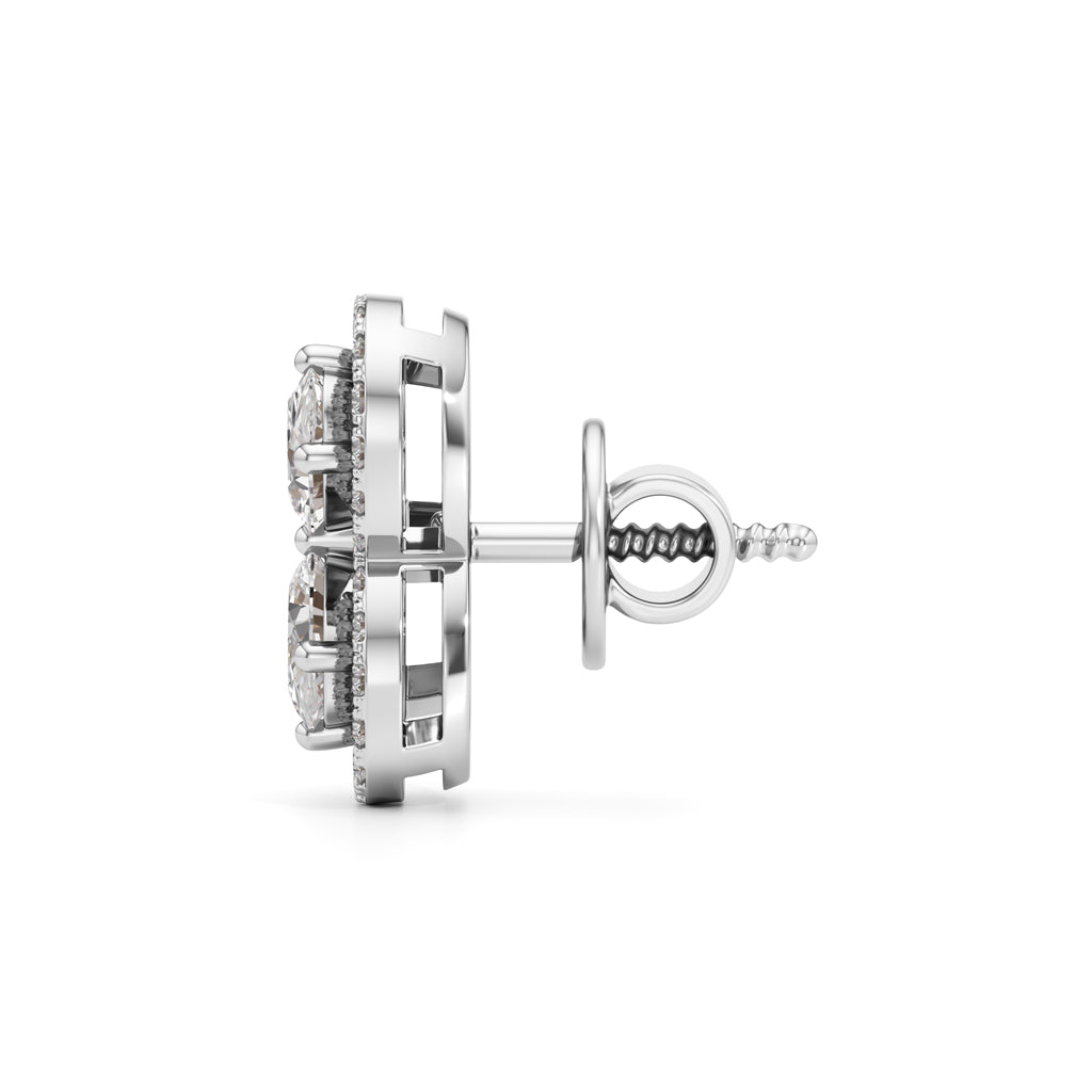 1.25Ct Round Shape Fancy Studs Earrings