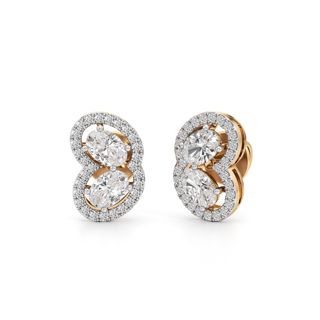1.25Ct Round Shape Fancy Studs Earrings