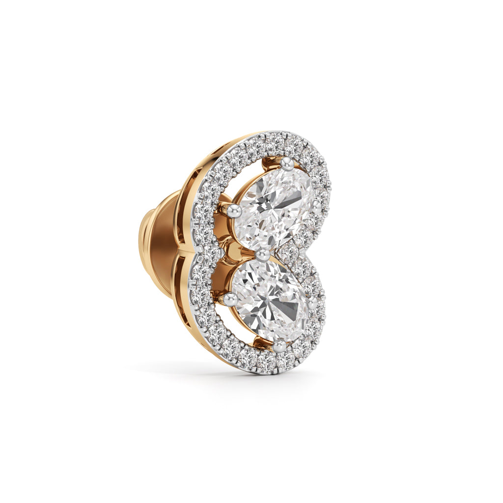 1.25Ct Round Shape Fancy Studs Earrings