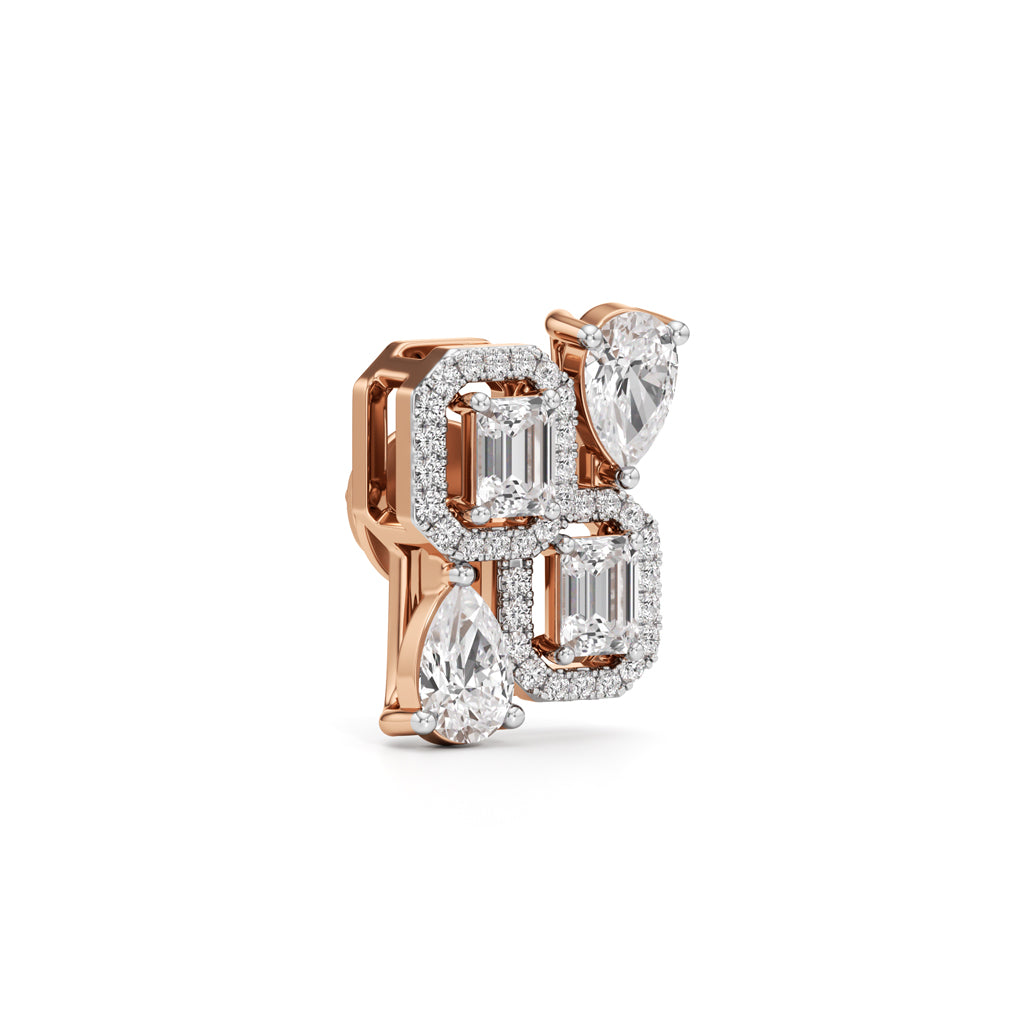 2.25Ct Round Shape Fancy Studs Earrings