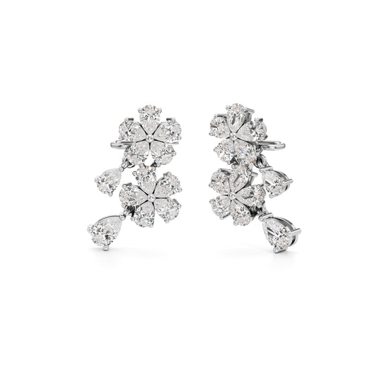 3.75Ct Round Shape Fancy Studs Earrings