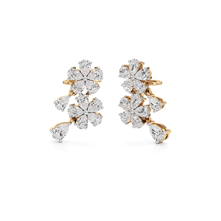 3.75Ct Round Shape Fancy Studs Earrings