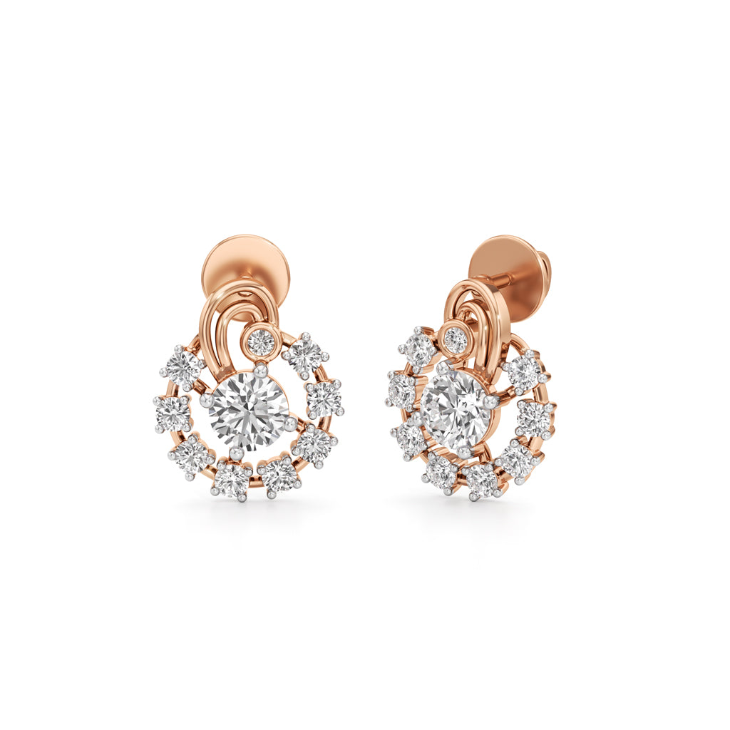 1.75Ct Round Shape Fancy Studs Earrings