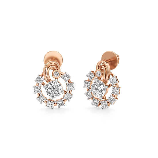 1.75Ct Round Shape Fancy Studs Earrings