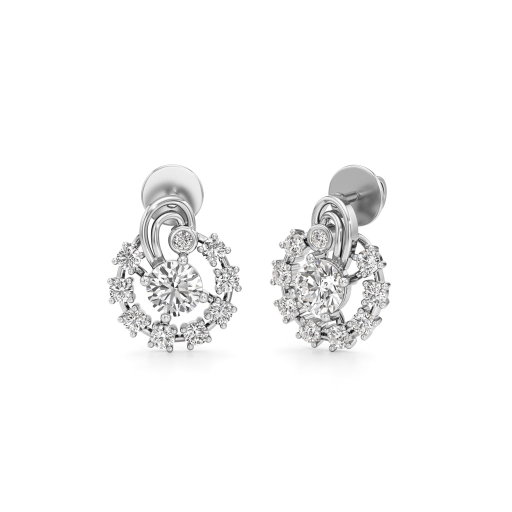 1.75Ct Round Shape Fancy Studs Earrings