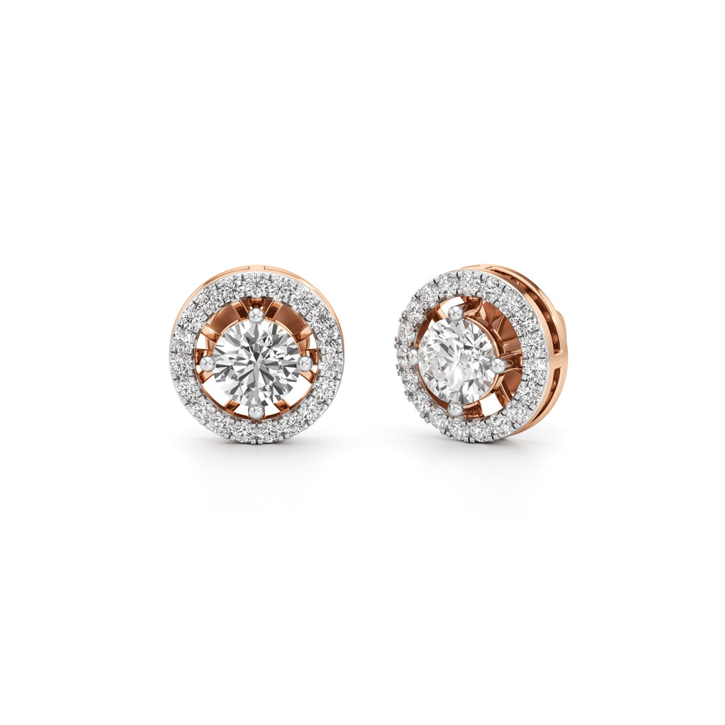 1.25Ct Emerald Shape Halo Earrings