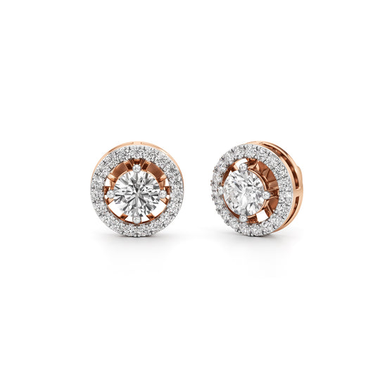 1.25Ct Emerald Shape Halo Earrings