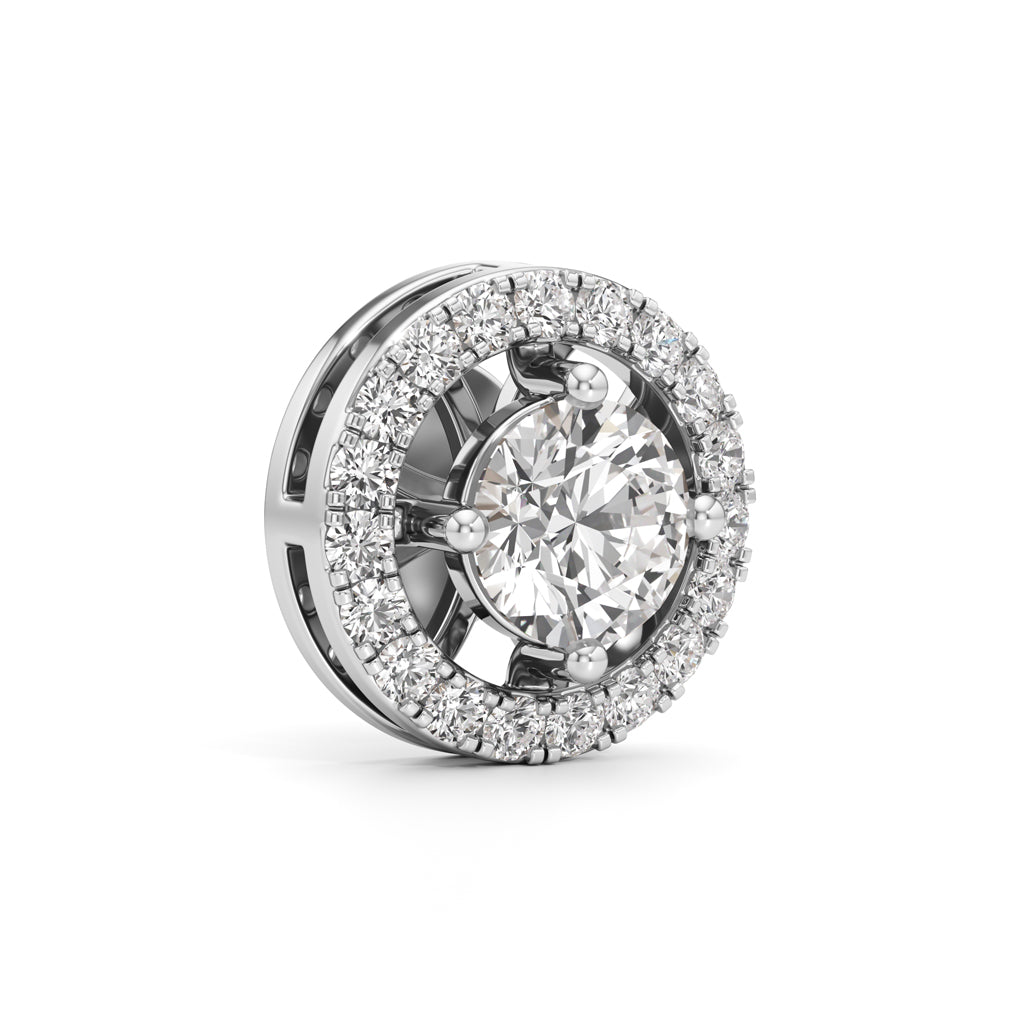 1.25Ct Emerald Shape Halo Earrings