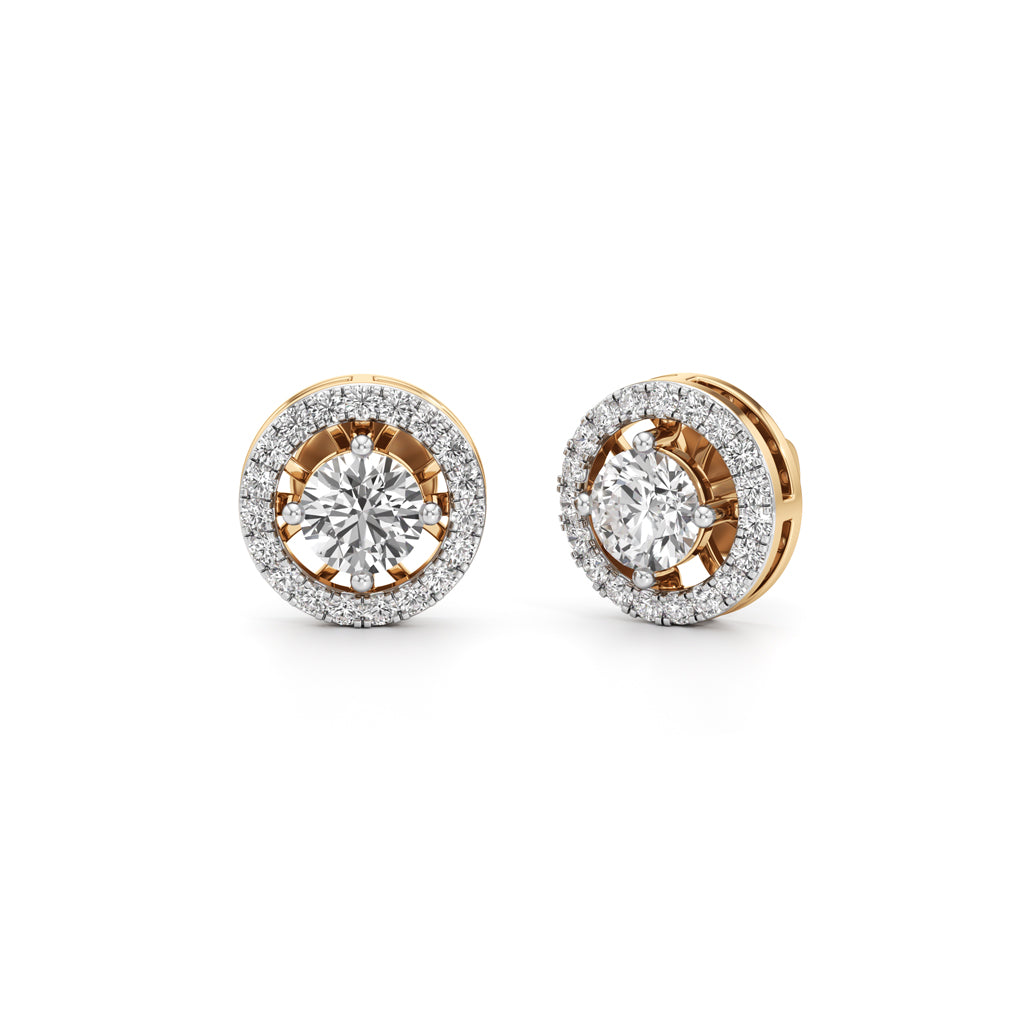 1.25Ct Emerald Shape Halo Earrings