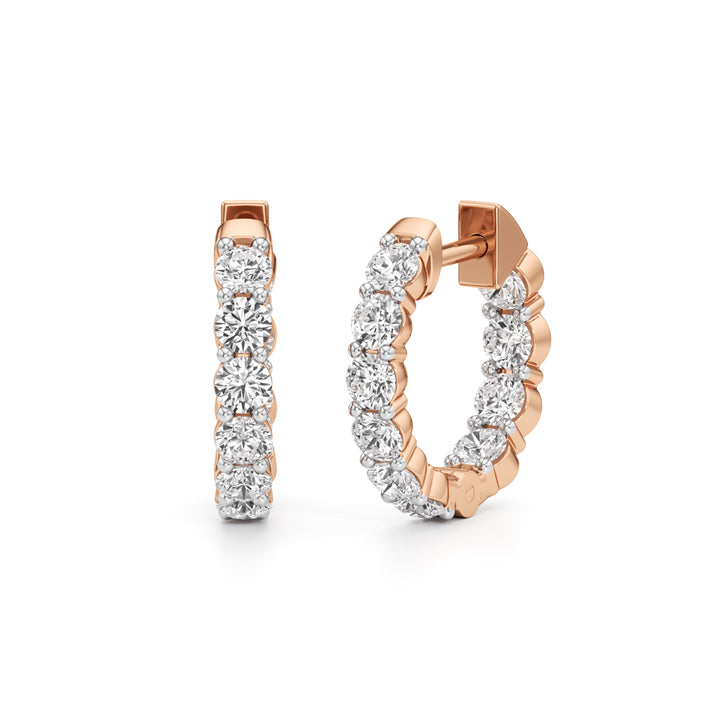 1.50Ct Round Shape Hoops Earrings