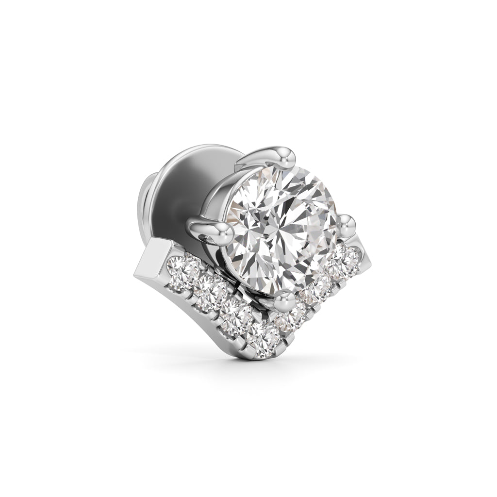 1Ct Round Shape Halo Studs Earrings