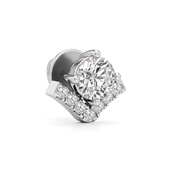 1Ct Round Shape Halo Studs Earrings