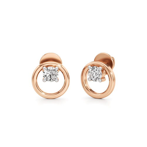 05Ct Round Shape Solitaire Studs Earrings
