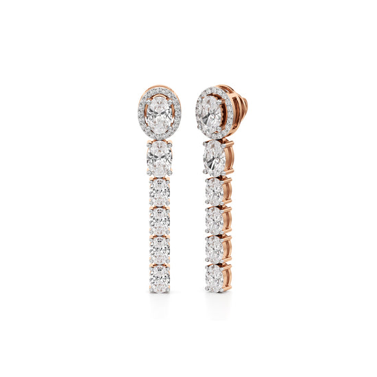 4Ct Oval Shape Dangles Earring