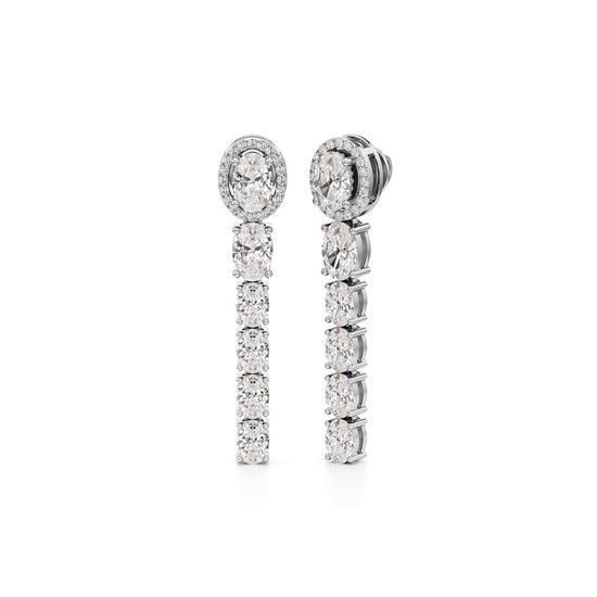 4Ct Oval Shape Dangles Earring