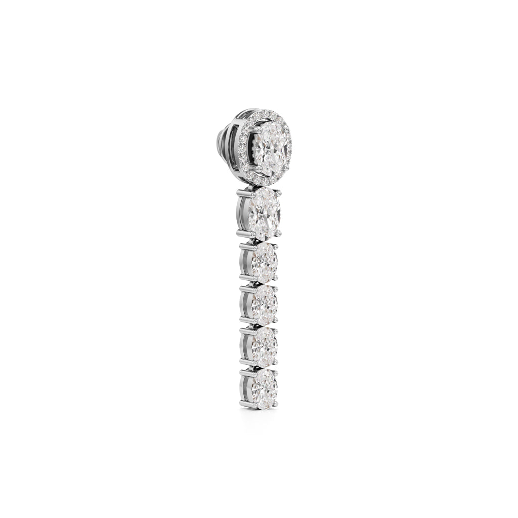 4Ct Oval Shape Dangles Earring