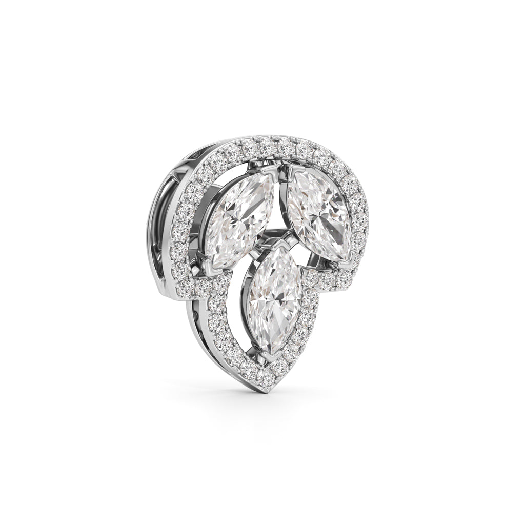 1.75Ct Marquise Shape Halo Studs Earrings