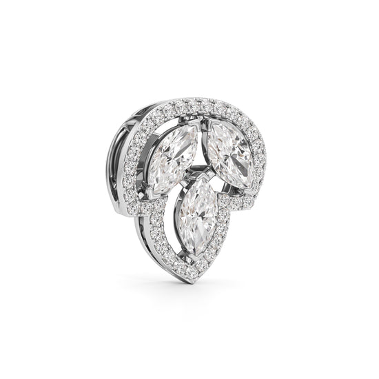 1.75Ct Marquise Shape Halo Studs Earrings