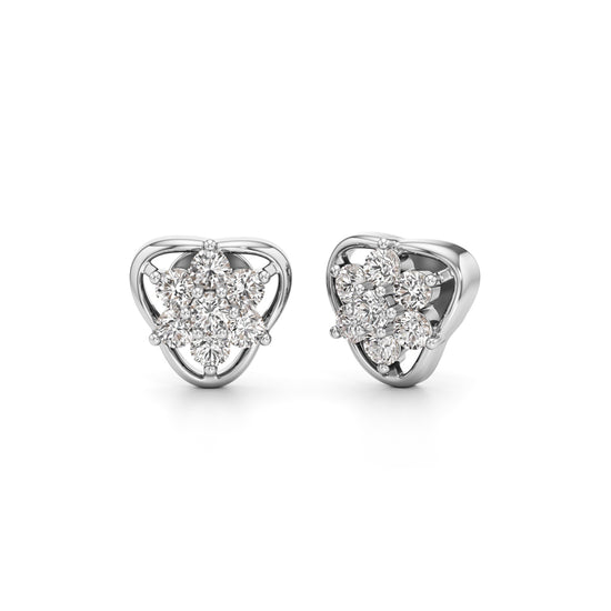 0.75Ct Round Shape Fancy Studs Earrings