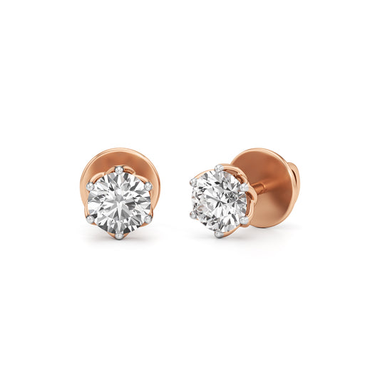 Round Shape Solitaire Studs Earrings