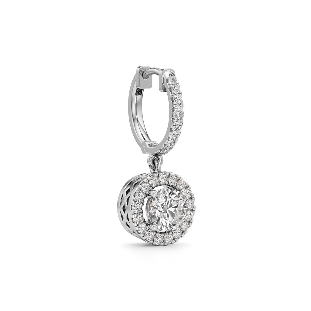2Ct Round Shape Dangles Earrings