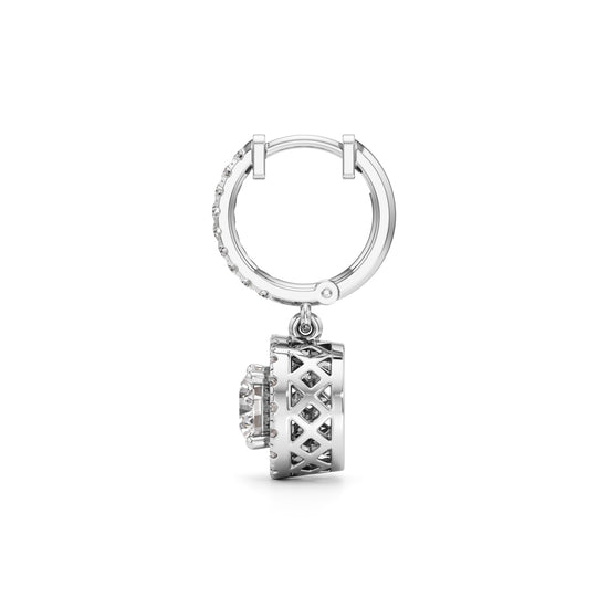 2Ct Round Shape Dangles Earrings