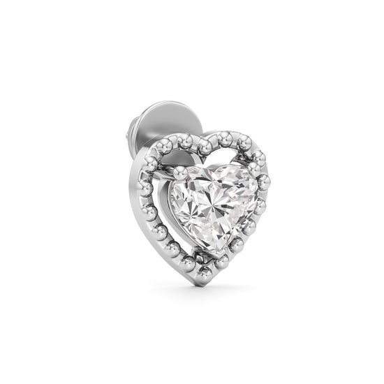 1.50Ct Heart Shape Solitaire Studs Earrings