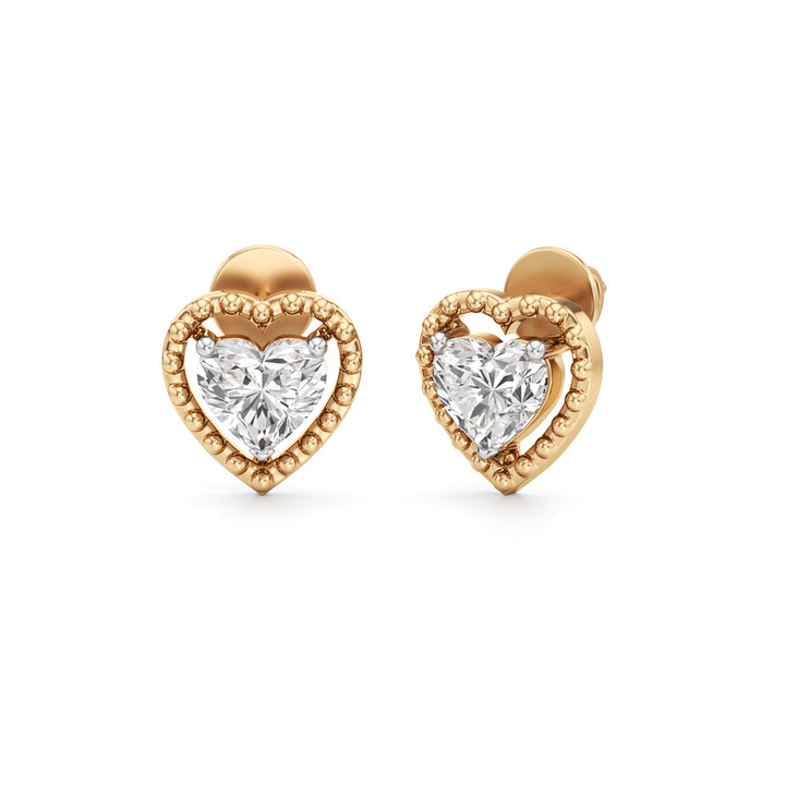 1.50Ct Heart Shape Solitaire Studs Earrings