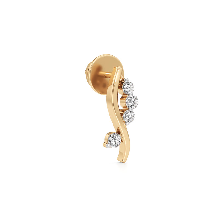 S-Curve 925 Silver  18k Gold Plated Diamond-Style Studs