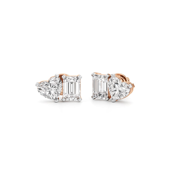 5Ct Emerald Shape,,Solitaire Studs Earrings