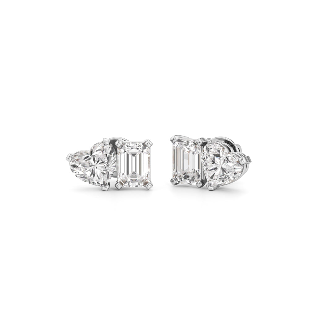 5Ct Emerald Shape,,Solitaire Studs Earrings