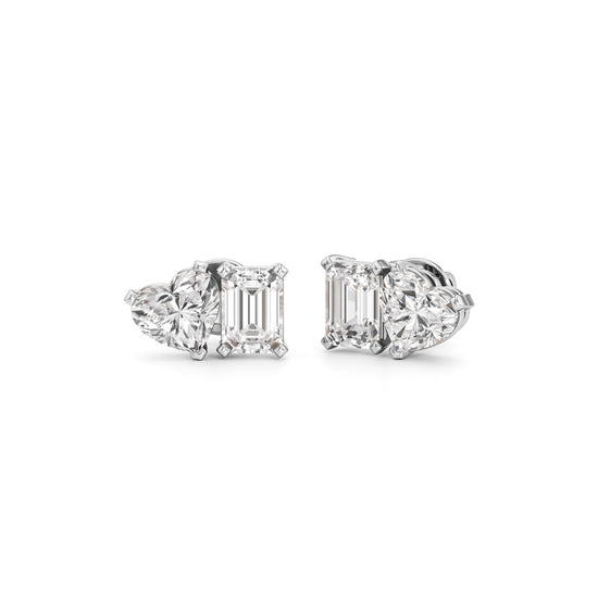 5Ct Emerald Shape,,Solitaire Studs Earrings
