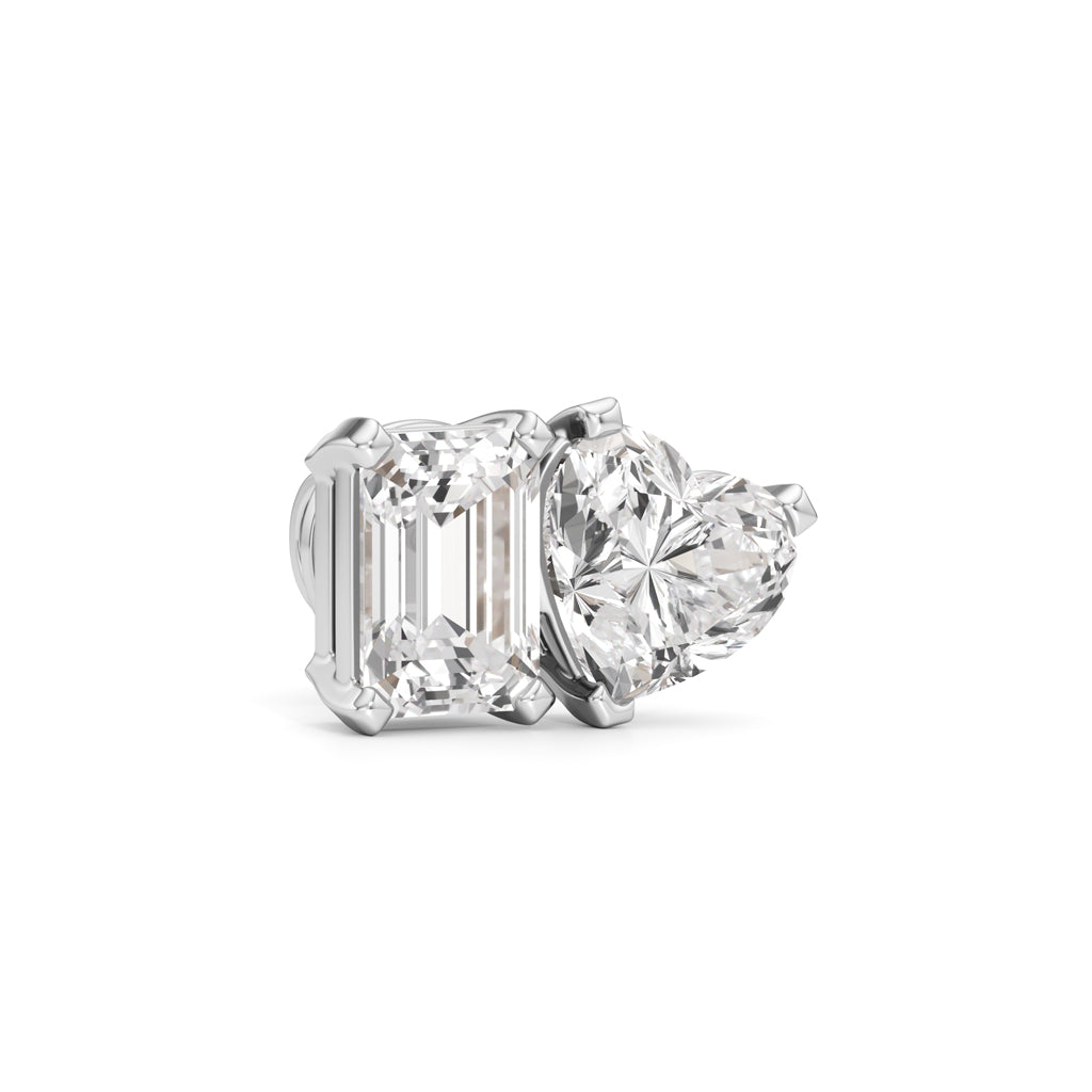 5Ct Emerald Shape,,Solitaire Studs Earrings