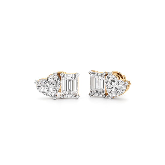 5Ct Emerald Shape,,Solitaire Studs Earrings