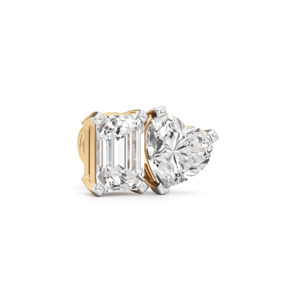 5Ct Emerald Shape,,Solitaire Studs Earrings