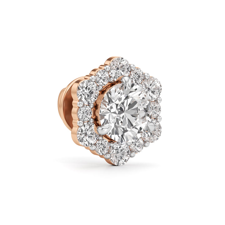 1.75Ct Round Shape Halo Studs Earrings