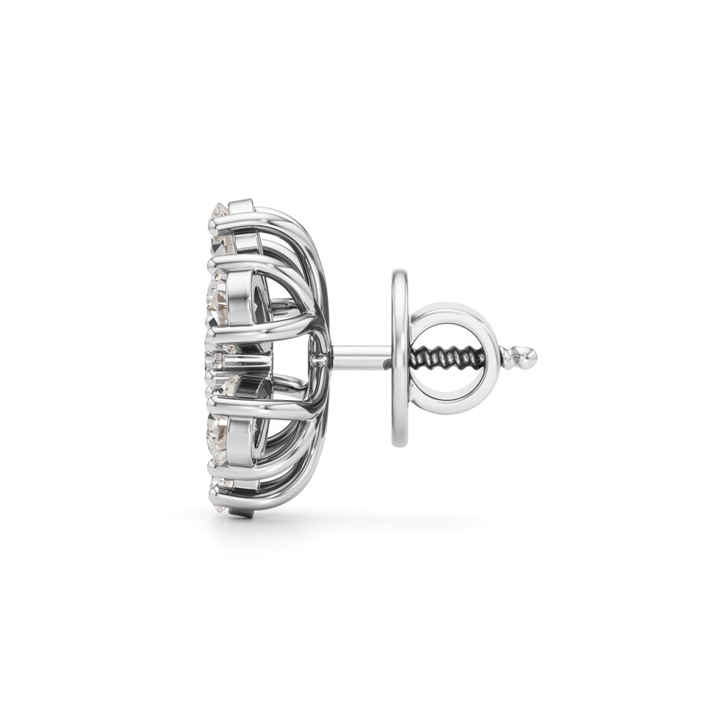2.25Ct Round Shape,,Fancy Studs Earrings