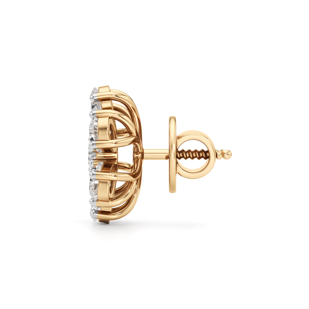 2.25Ct Round Shape,,Fancy Studs Earrings