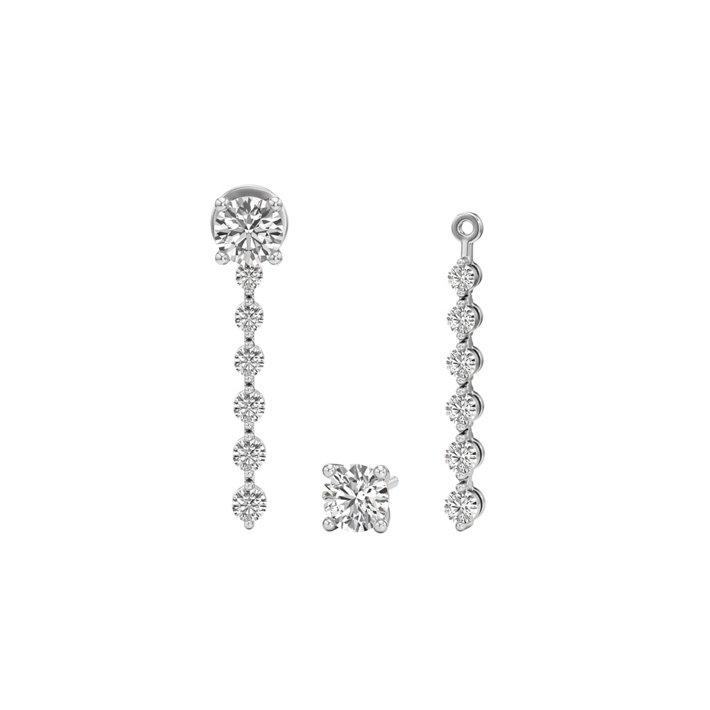 1.50Ct Round Shape,,Dangles Earrings