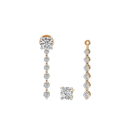 1.50Ct Round Shape,,Dangles Earrings