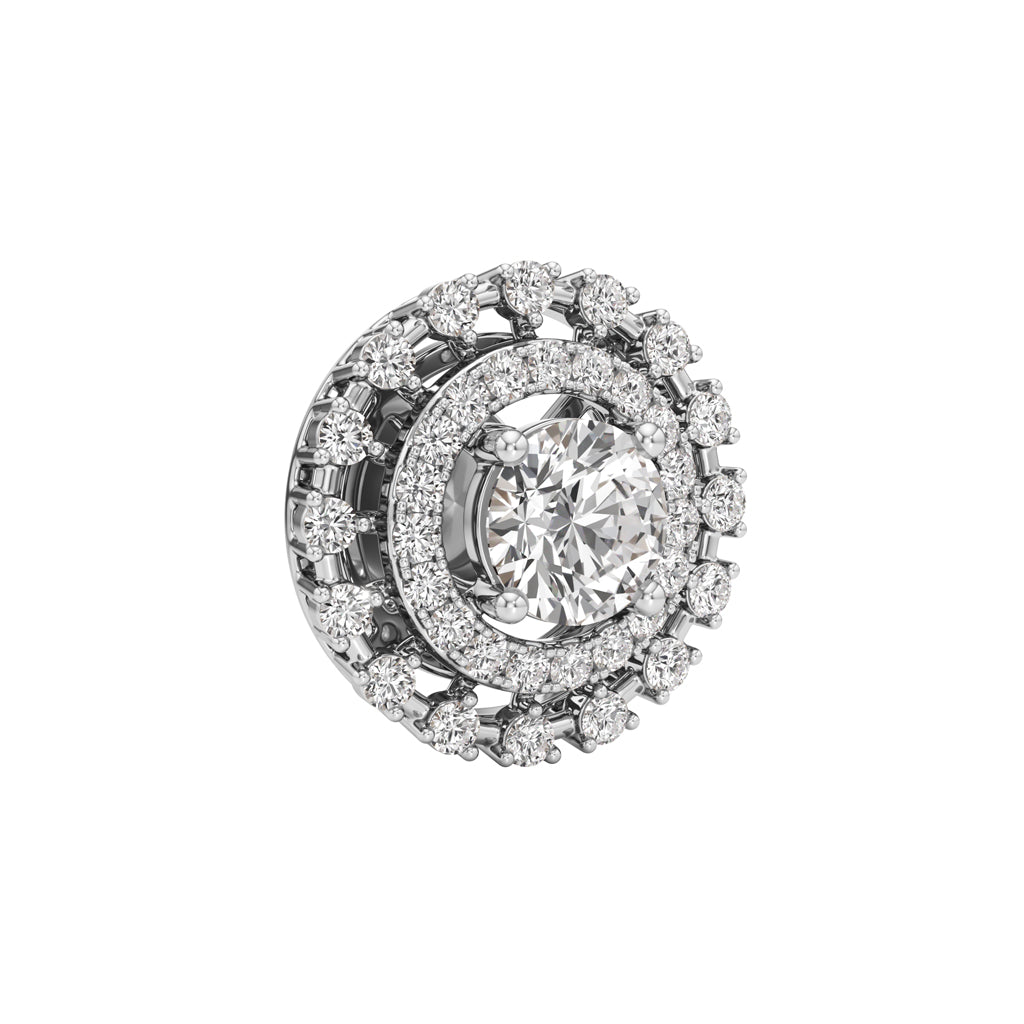 225Ct Round ShapeHalo Studs Earrings