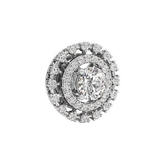 225Ct Round ShapeHalo Studs Earrings