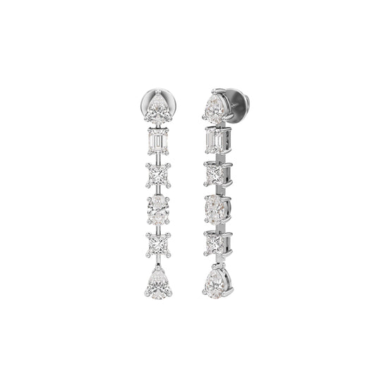 2Ct Pear Shape,,Dangles Earrings
