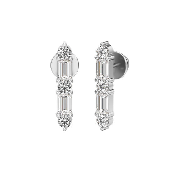 1.25Ct Emerald Shape Fancy Studs Earrings