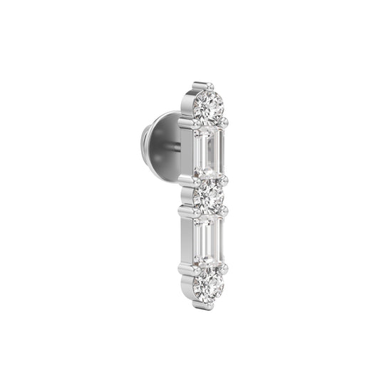 1.25Ct Emerald Shape Fancy Studs Earrings