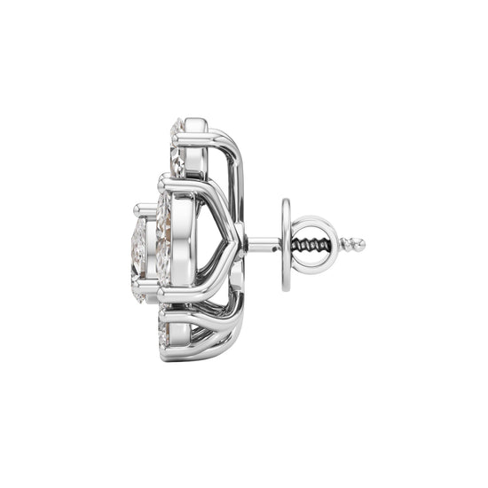 2.50Ct Marquise Shape Fancy Studs Earrings