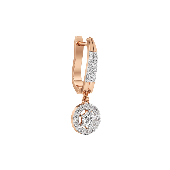 1Ct Round Shape Dangles Earrings